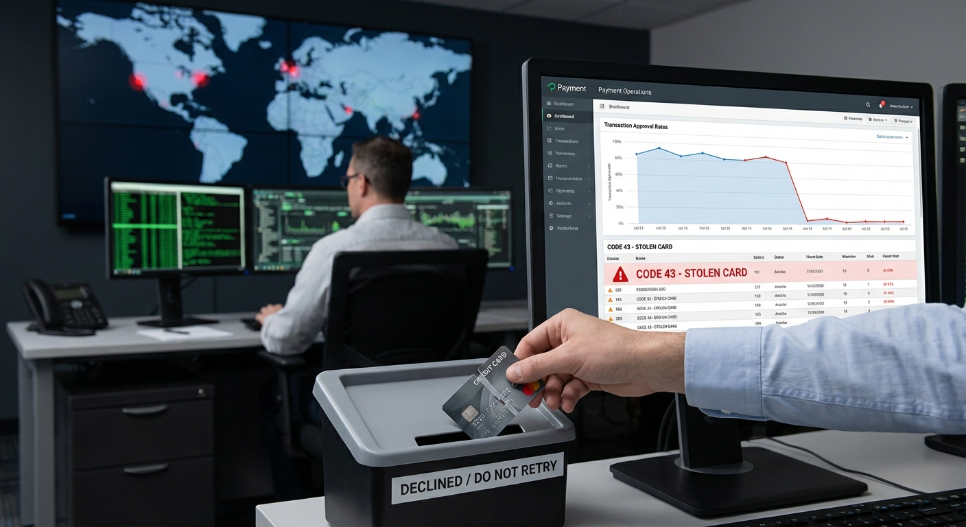 Issuer Response Code 43: Why Merchants Must Stop Retries on Stolen Cards