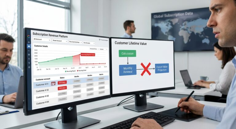 Impact of a declined payment on recurring revenue model, customer lifetime value, and involuntary churn.