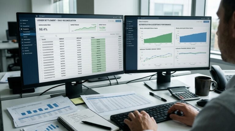 Documented ledger record indicating successful transaction settlement and minimized decline rates under adaptive authentication.